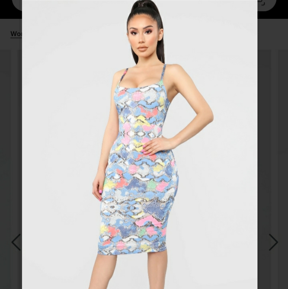 NWOT Fashion Nova Snake Skin Print Dress
